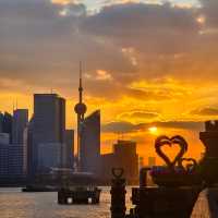 Watching sunset on Huangpu River