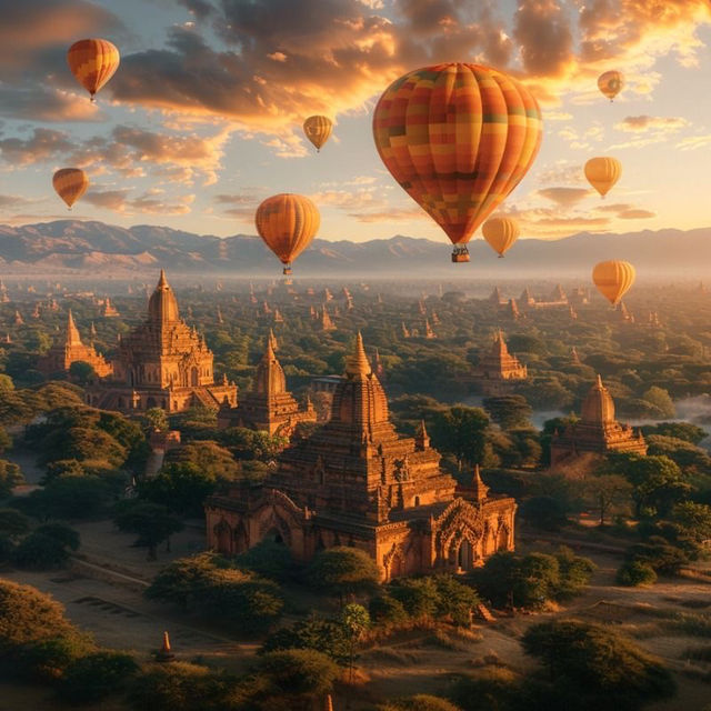 Hot Air Ballon in Bagan 