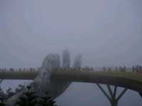 Fog, fun, all the time WOW face ; Golden Bridge at Bana Hills