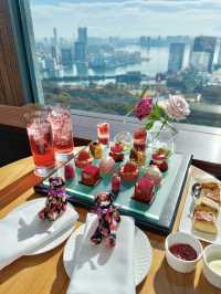 Afternoon tea decorated with strawberries from all over Japan