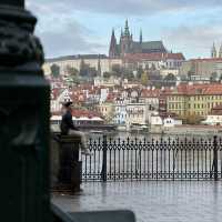 Historic bridge with stunning views in Prague