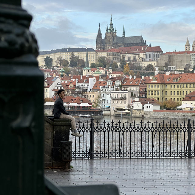 Historic bridge with stunning views in Prague