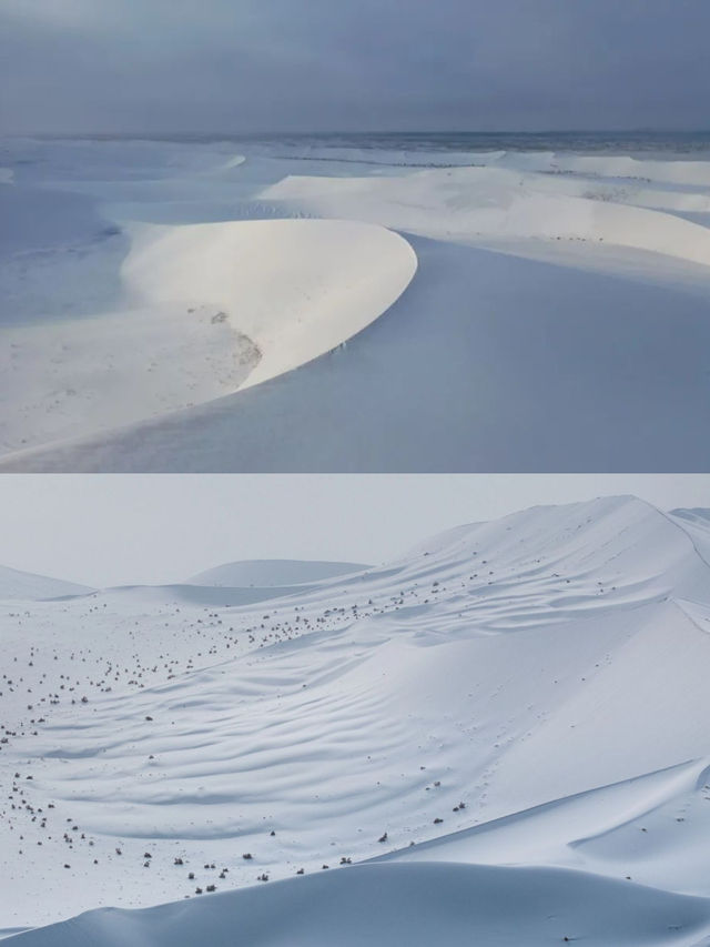 沙漠雪景：大自然的奇幻畫卷