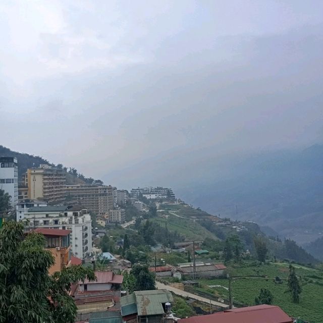 stunning view from the balcony for breakfast or coffee in Sapa