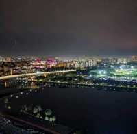 Singapore Flyer: City Lights Beneath the Starry Sky