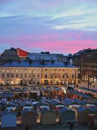 Helsinki | Pink and Purple Sunset and Christmas Market 🎄