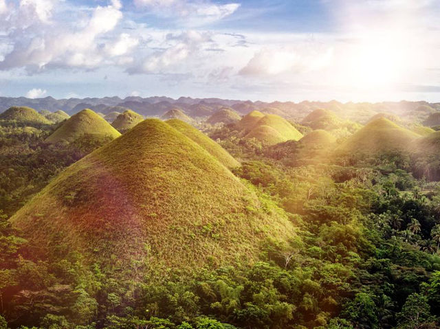 The Chocolate Hills: remarkable geological formation and iconic hills in the island of Bohol. 