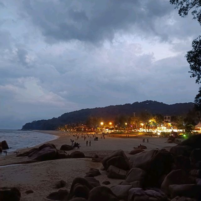 Beach view at dusk