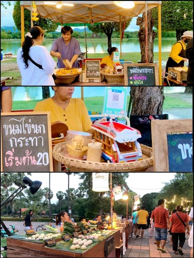 素可泰歷史公園夜市：歷史遺跡，運河畔晚餐