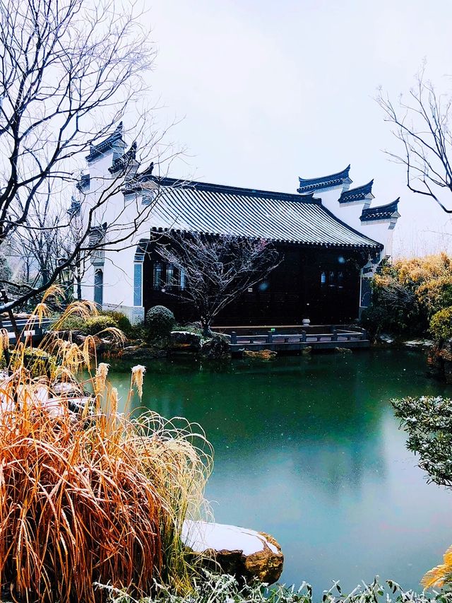 河海興城，水韻書香：合肥園博園寧波園雪景