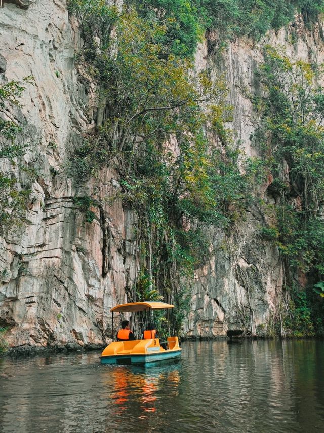 Cave Temple in the Middle of Limestone Mountains