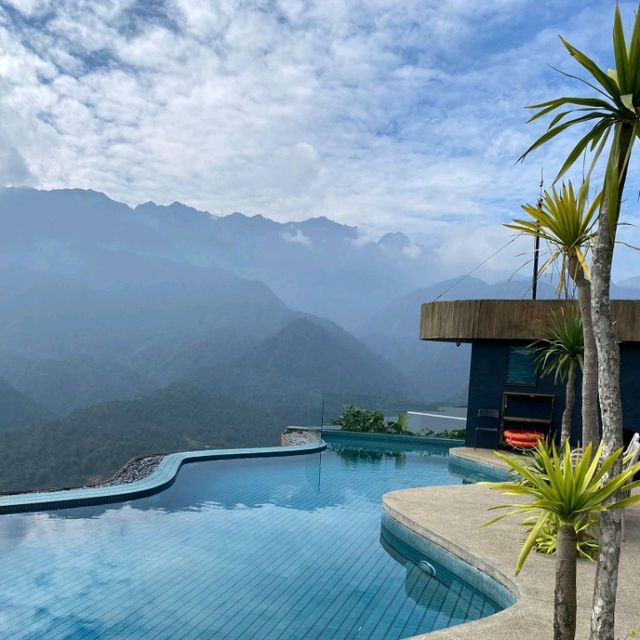 Awesome infinity pool with train passing by in Sapa: Viettrekking Hotel