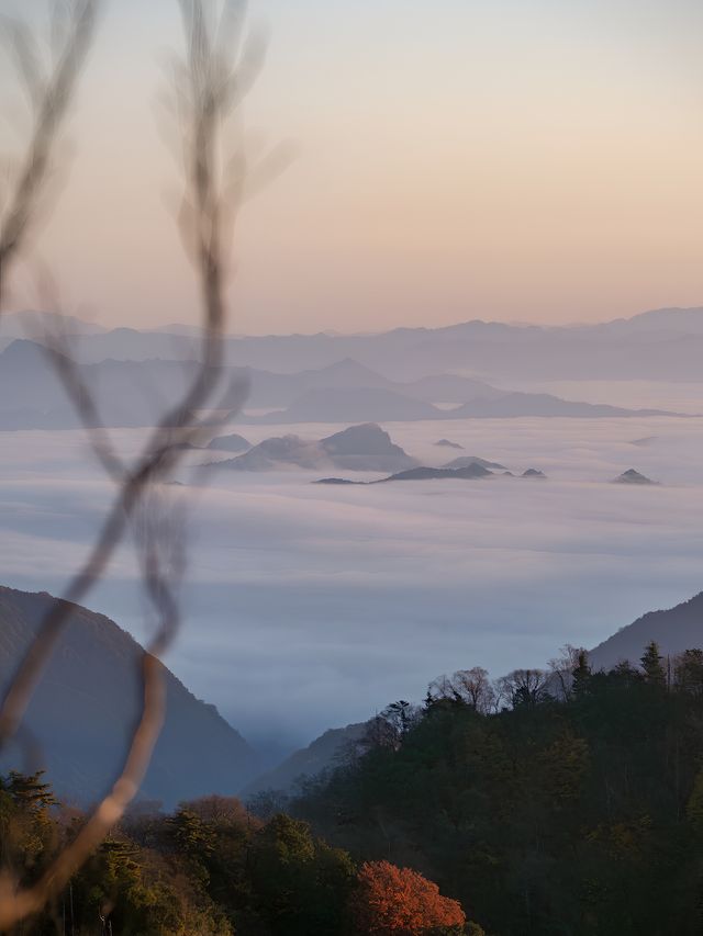 秦嶺山脈奔赴雲海日出 駕車直達太子嶺。