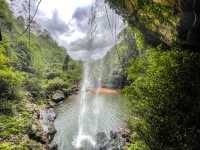 Waterfall in a crater shape! 