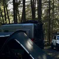 Camping with friends and outdoor activities 