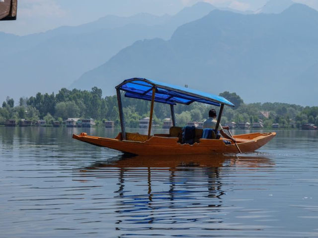 ล่องเรือกลางแม่น้ำที่ศรีนาการ์ 