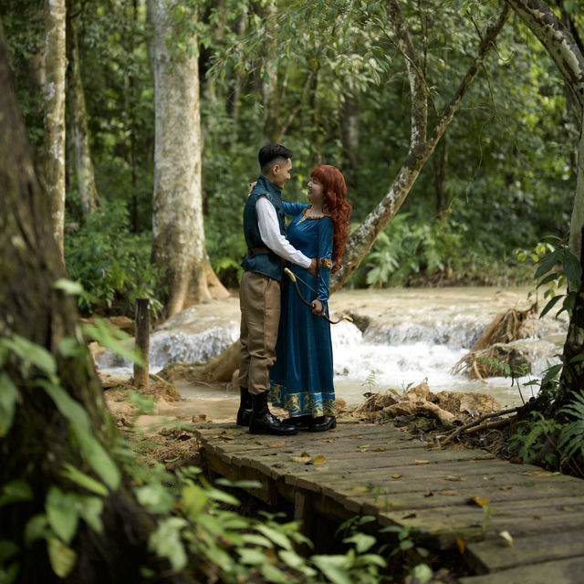 Magical Moments at Kuang Si Waterfall: A Dreamy Disney-Themed Pre-Wedding Shoot