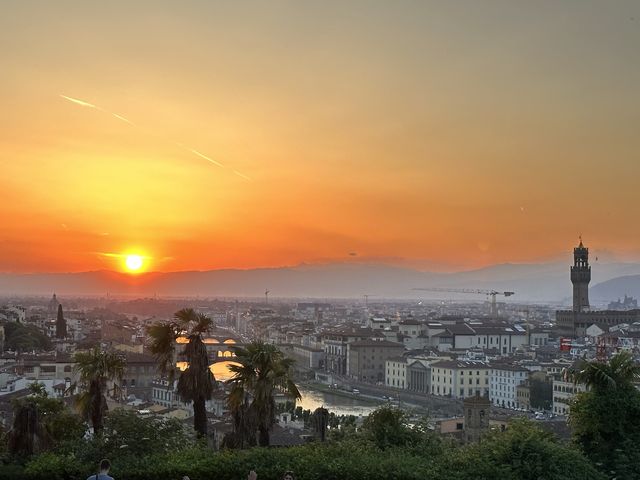 Romantic sunset at Piazzale Michelangelo