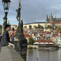 Historic bridge with stunning views in Prague