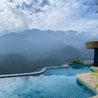 Awesome infinity pool with train passing by in Sapa: Viettrekking Hotel