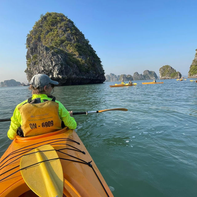 Kayaking Through Ha Long Bay, Vietnam