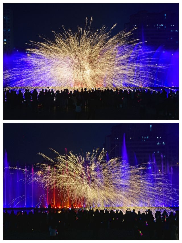 甘肅天水翠湖公園，非遺技藝打鐵花，氛圍感拉滿