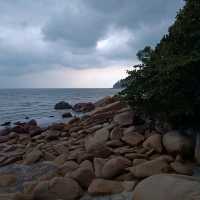 Beach view at dusk