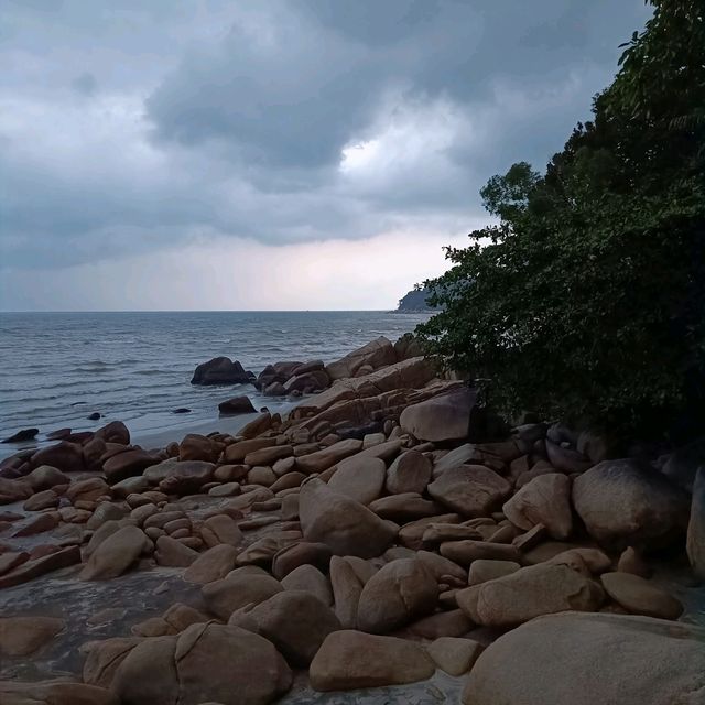 Beach view at dusk