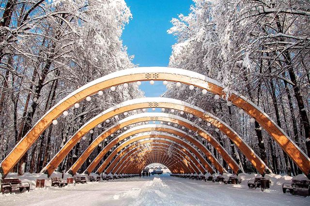 莫斯科的雪景公園