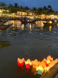 Releasing Lanterns at Hoai River 