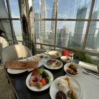 BEST Hotel Breakfast Buffet with Twin Tower view!