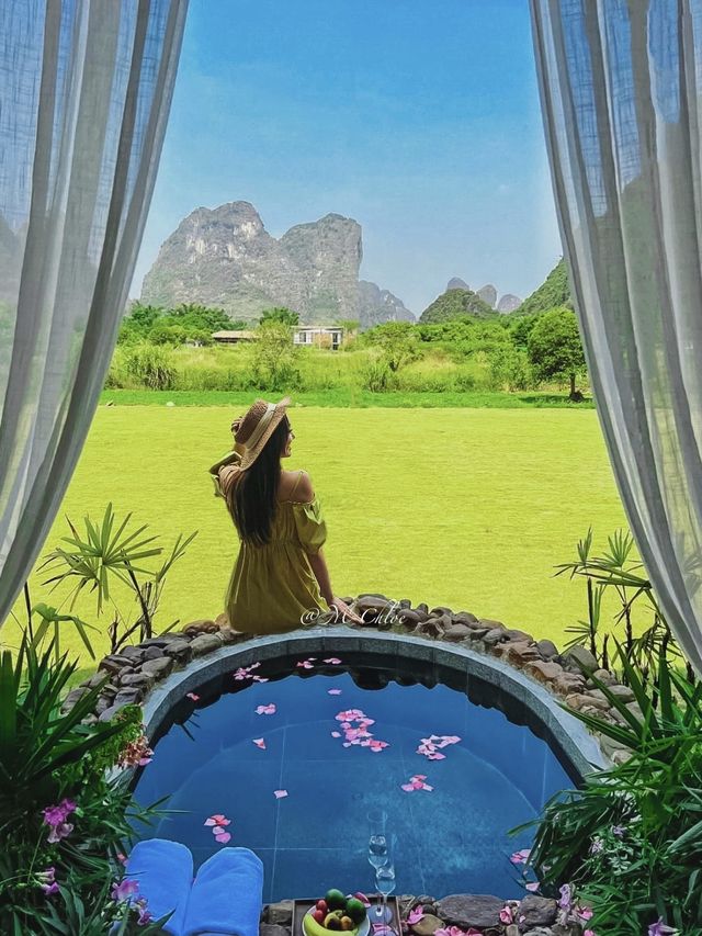 Yangshuo | The private hot spring guesthouse nestled in the landscape painting is incredibly therapeutic‼️