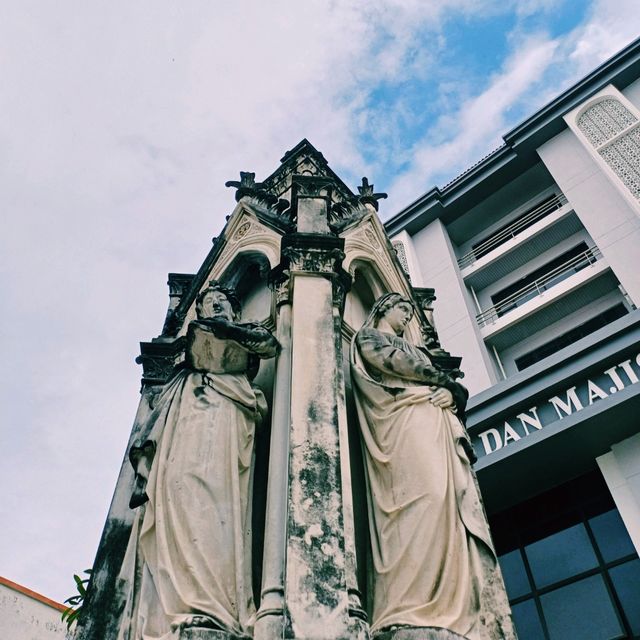 馬來西亞檳城喬治城著名古跡雕塑景點:Logan Memorial，世界文化遺產古跡，著名拍照📸打卡點