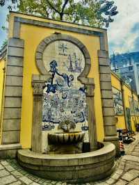 Walking the Heritage Trail in Macau to see these colourful buildings!