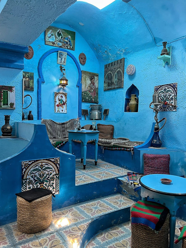 Blue cafe in Sousse medina💙