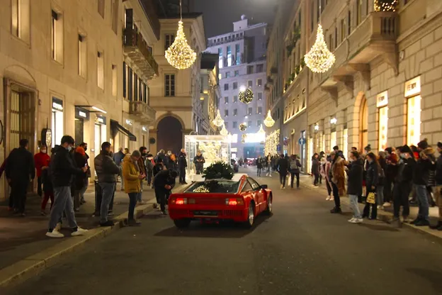 Car on the street of Via Monte Napoleone in Milan