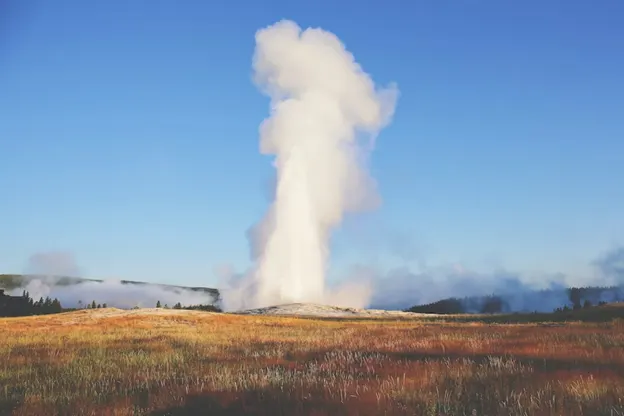 Old Faithful Geyser nel parco nazionale di Yellowstone