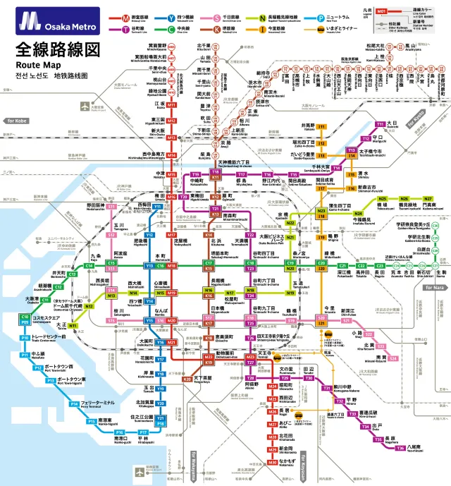 大阪地鐵路線圖