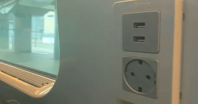 Power outlets on KTX train