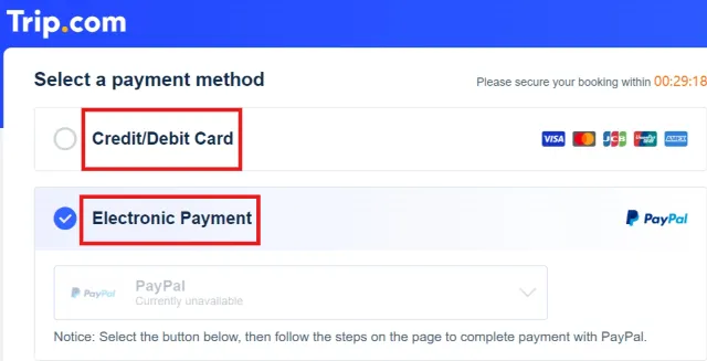 Payment page