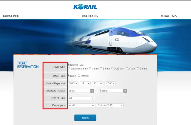 Booking KTX Tickets