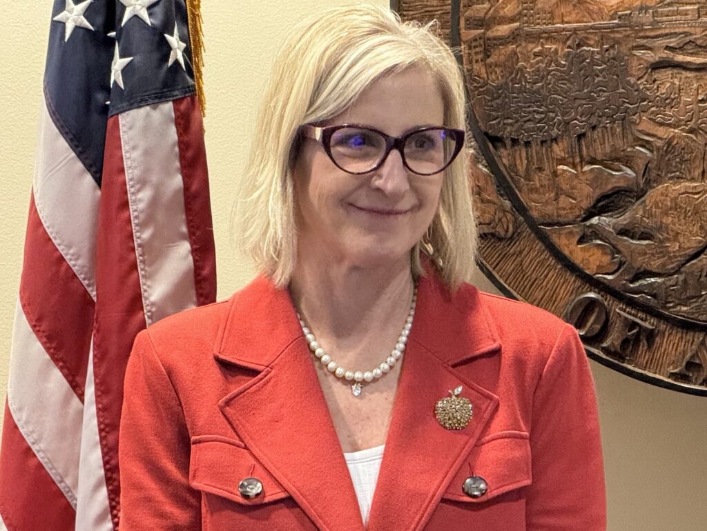 Deena Bishop, commissioner of the Alaska Department of Education and Early Development, is seen on Thursday, Jan. 25, 2024. (Photo by James Brooks/Alaska Beacon)