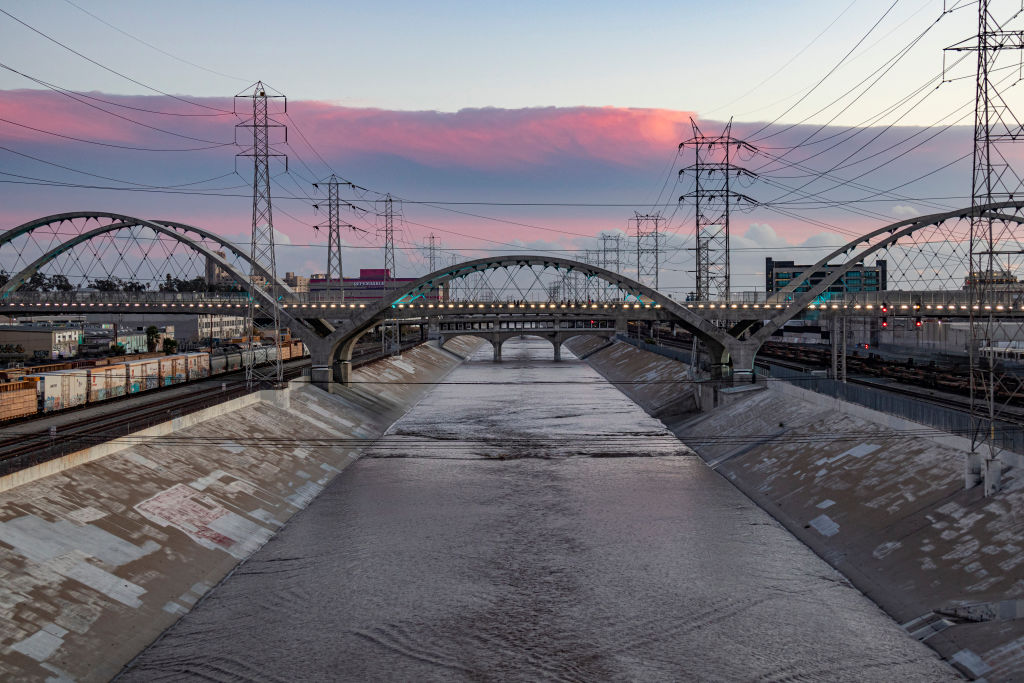 New Sixth Street Bridge and Los Angeles River