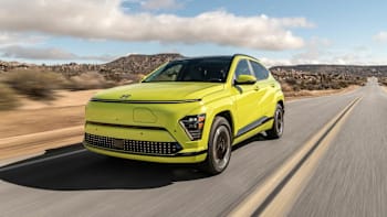 2025 Hyundai Kona Electric in yellow on desert road