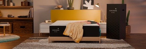 Cocoon mattress in a styled room with Cocoon box