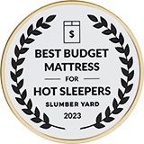 Best Budget Mattress for Hot Sleepers Slumber Yard 2023 Affiliate Award Badge