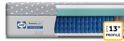 Posturepedic Hybrid mattress, with inner-layers of material displaying