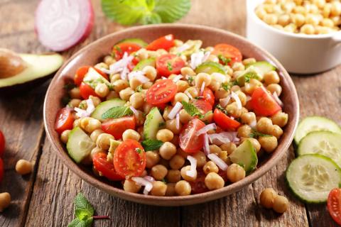 Persian chopped salad in big bowl