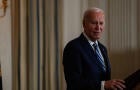 President Biden speaks during a reception for new Democratic members of Congress in the State Dining Room of the White House on Jan. 5, 2025. 