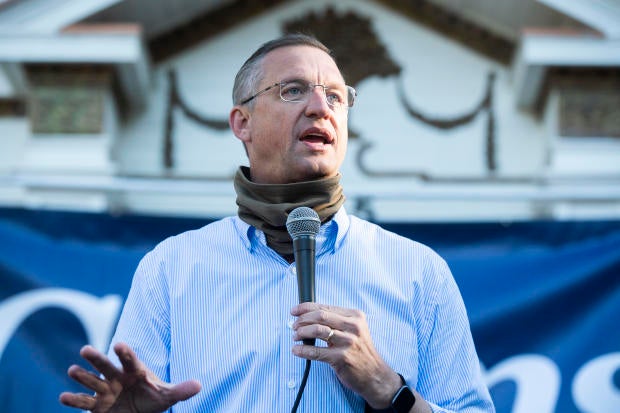 Rep. Doug Collins, a Republican from Georgia, speaks during a campaign event in Buford, Georgia, Nov. 2, 2020. 